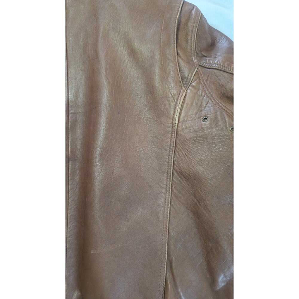 Vintage Brown Wilson's Leather Bomber Jacket with Faux Shearling Collar - XL - Picture 10 of 13